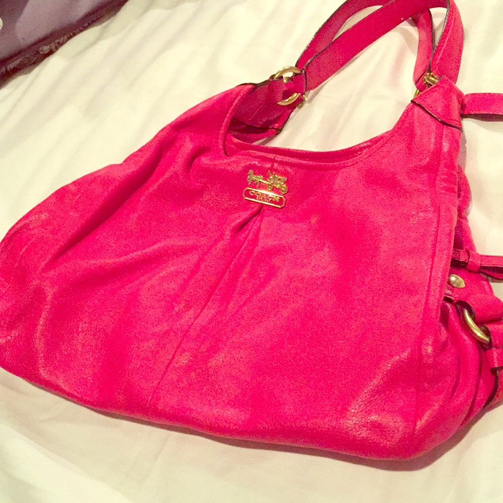 Bright pink like new Coach hobo